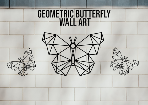 geometric wall art - butterfly by juisebox 2d poly cute home decor 3d print model - Mito3D