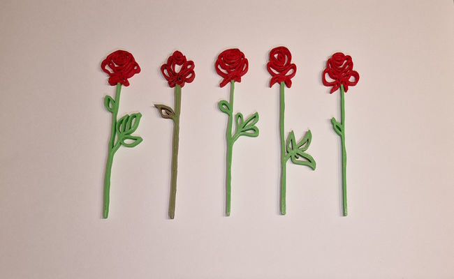 5 güller of aşk las rosas del aşk by darvil66 ev halkı dekor gül rosa 3d print model - Mito3D