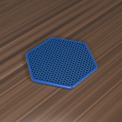 coffee coaster by toprototyp household house models stand base plate tray driptray drip home desk office kitchen decorationd flexible tpu hexagonal pattern 3d print model - Mito3D