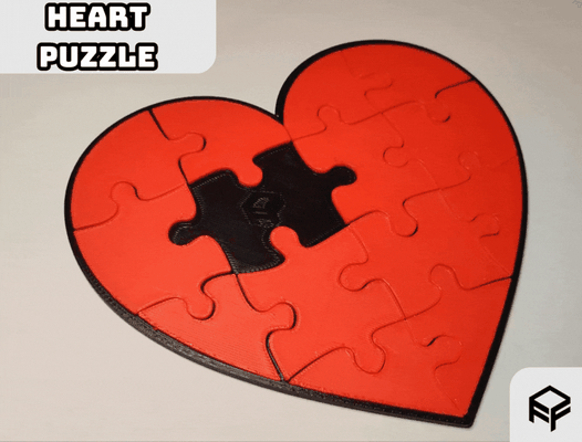 puzzle herz valentinstag geschenk by ff3d makes kunst 2d wettbewerb valentinstagswettbewerb rot saovalentim 3d print model - Mito3D