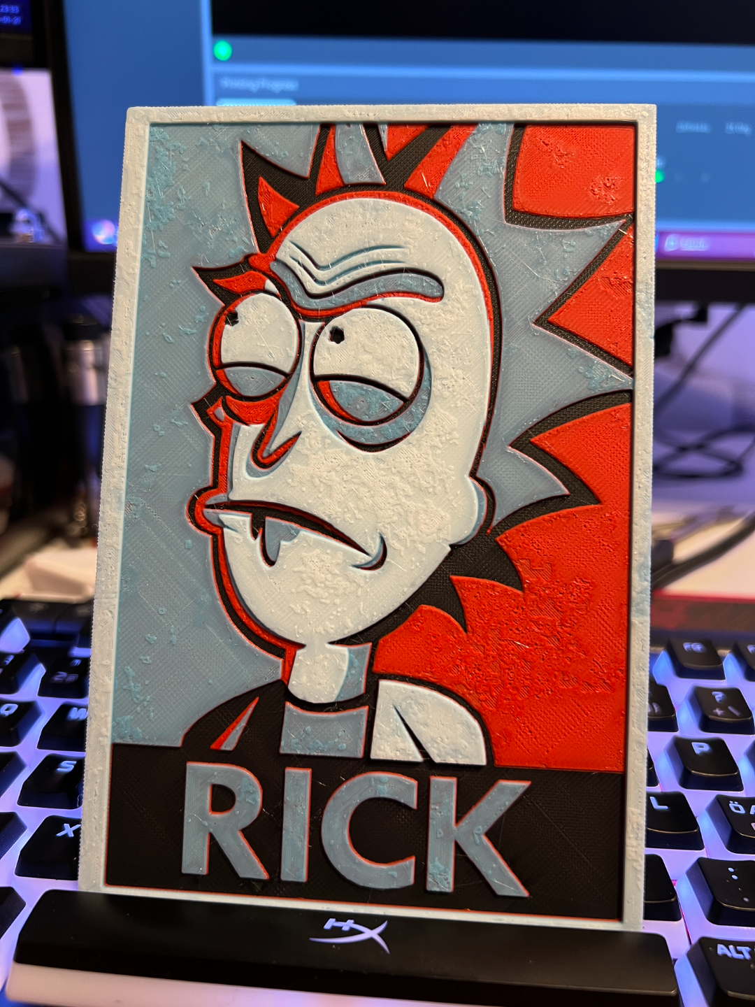 rick sanchez farbe hutschmiede by abonnieren generativ 3d modell lithophan filamentmalerei morty 3D print model - Mito3D