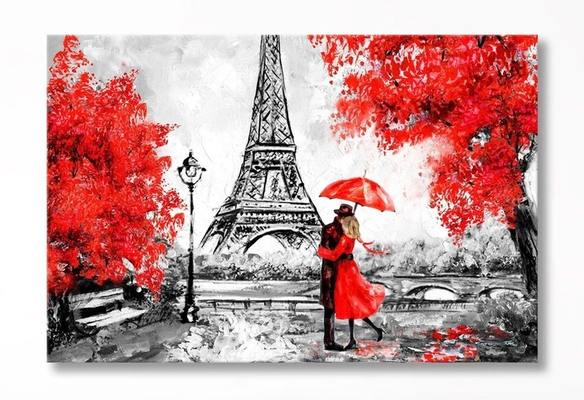 liebe paar paris hutschmiede by buzzeye abenteuer generativ 3d modell lithophan mauer kunst valentinstag eiffel turm stadt 2d farbe drucken landschaft 3d print model - Mito3D