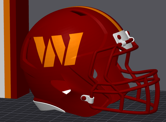 washington comandantes fútbol casco remezclado by fumador pasatiempo bricolaje diy deporte aire libre nfl collage comandante 3d print model - Mito3D