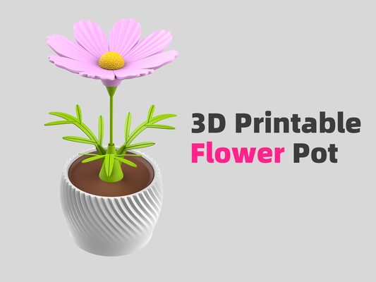 3d imprimable fleur pot by wuguigui ménage décor bureau déco décoration jardin papeterie plante 3d print model - Mito3D