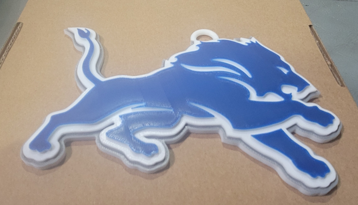 detroit leones 3d logo 180mm serie by tiendas comestibles pasatiempo bricolaje diy deporte aire libre collar nfl equipo cadena deportes fútbol 3d print model - Mito3D