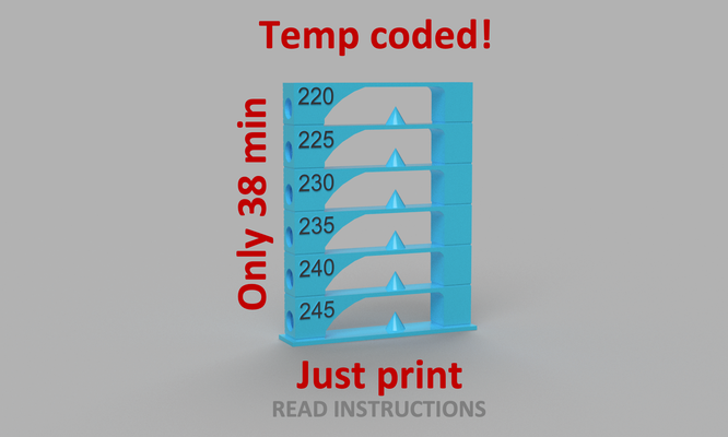 petg temp kule 220 up to 245 by mikeproch 3d yazıcı ölçek modeller temptower kalibrasyon yazdır 3d print model - Mito3D