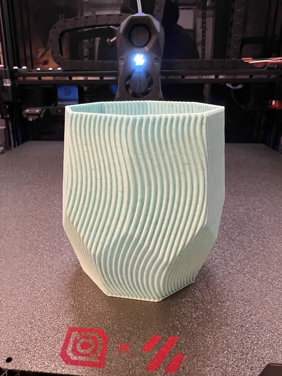 wavy hex vase by donald sayers art models hexagon vasemode 3D print model - Mito3D