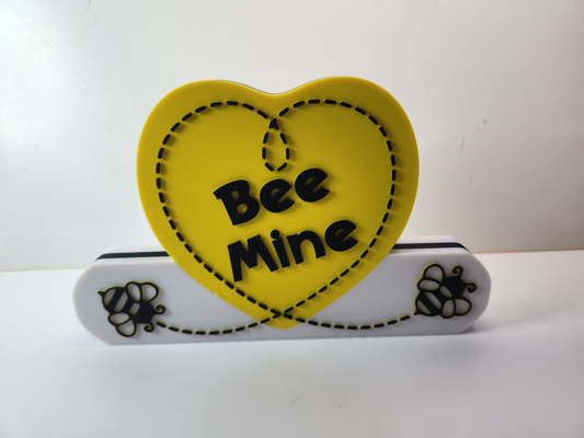 bee - valentines decoration by jamboodle household decor bumble valentine be beemine 3 color print day plaque 3d print model - Mito3D