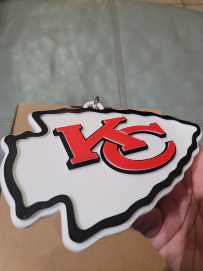 kansas ciudad jefes 3d logo 180mm serie by tiendas comestibles pasatiempo bricolaje diy deporte aire libre nfl cadena equipo deportes fútbol 3d print model - Mito3D