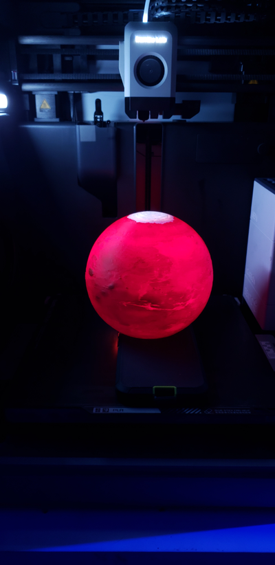 mars by rynosaurusrex education physics & astronomy planets planet litho lithophane space moon lamp light solar system martian 3d print model - Mito3D