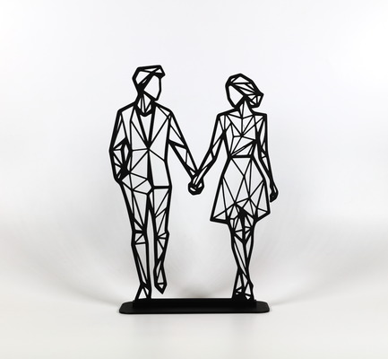 géométrique poly valentines couple by phaseworksca art sculptures romantique romance l'amour époux mari femme petit ami petite amie sortir ensemble cadeau décor décoratif abstrait afficher anniversaire 3d print model - Mito3D