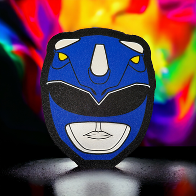 bleu puissance ranger casque boite lumière lampe led signe by allumer ménage décor 3d print model - Mito3D