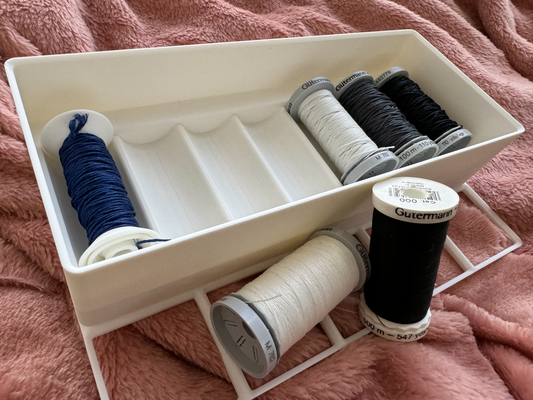 gridfinity 2x5x6 gutermann 27mm spool by rynnie tools organizers sewing thread organizer 3d print model - Mito3D