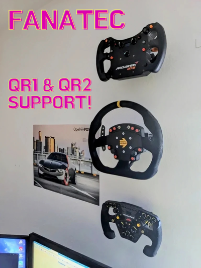 fanatec pilotage roue mur monter rapide libération qr1 qr2 by ntalekt outils gadgets fanateccslelite fanateccsldd sim simrace simracing simrig 3d print model - Mito3D