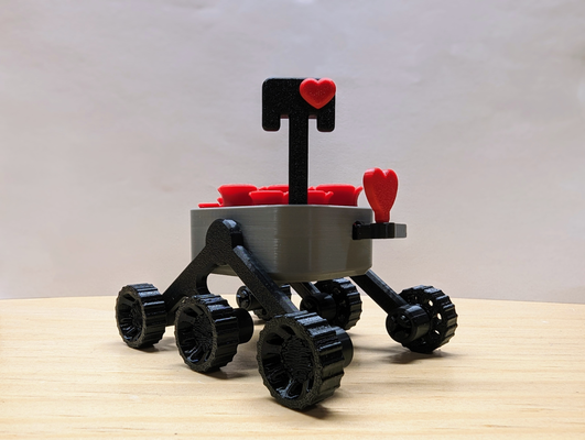 liebhaber rover kit by chemielabor haushalt feierlichkeiten valentinstag herz neugierde ausdauer mars nasa spacex spielzeug roboter liebe niedlich diy blumen rosen box container no ams geschenk süßigkeiten dekor platz robotik schreibtisch zubehör büro mond 3d print model - Mito3D