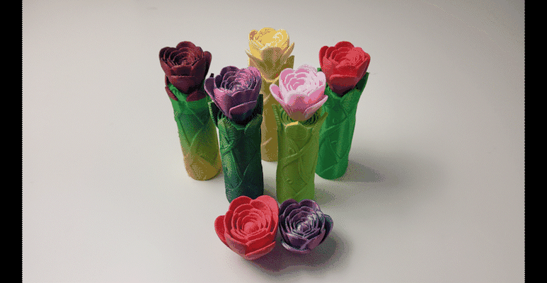 rose sabre pliant by sauvagelau jouets jeux vase fleur art tige décoration cadeau idée valentin roses rosa spirale fille petite amie fleurs plante baguette magique rétractable valentines saint déco jouet magie réaliste 3d print model - Mito3D