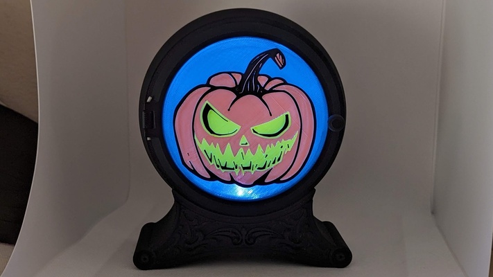 scary pumpkin halloween tea light dispay remixed by madmax3d household festivities tealight 3d print model - Mito3D