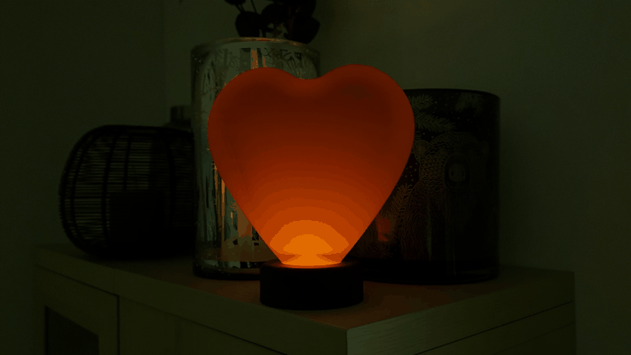 teelicht herz by neoschwarz haushalt dekor valentinstag lampe kerze halter unterstützung 3d print model - Mito3D