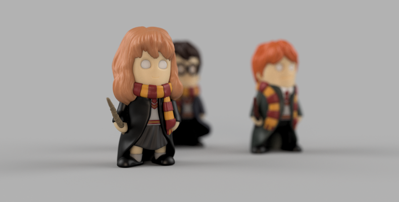 mini hermione by wekster jouets jeux personnages harry potter granger chibi mignonne multimatériau 3d print model - Mito3D