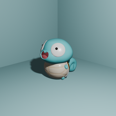 derp squirtle by balzo98 arte sculture pokemon gen genaration antipasto antipasti charmander bulbasaur charizard blastoise colpire pokeball 3d print model - Mito3D