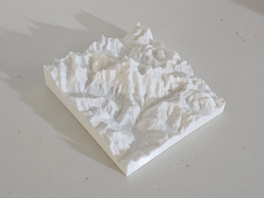 mont blanc monte bianco topographie tuile sculpture by dubmehard art sculptures montblan mont montebianco montagne massif topo 3d print model - Mito3D