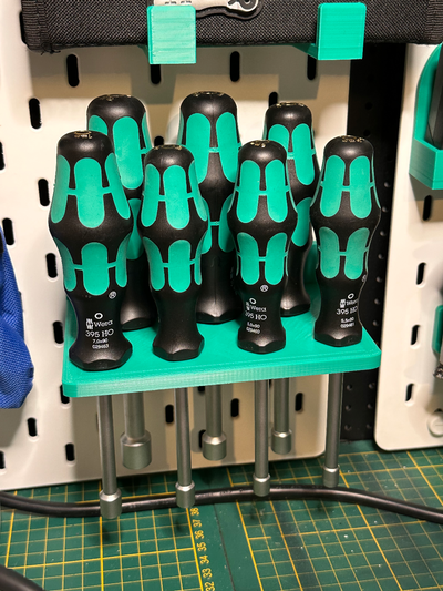 screwdriver skadis holder wera remixed by holonda3d tools organizers screw 3d print model - Mito3D