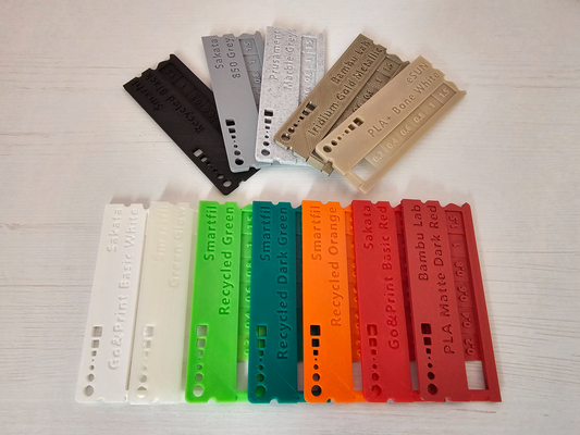 filament samples by hectorri 3d printer test models sample color material card brand muestra filamento 3d print model - Mito3D