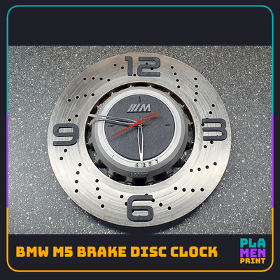 bmw m5 freno dto reloj by impresión placa arte señales logos montaje pared 3d print model - Mito3D