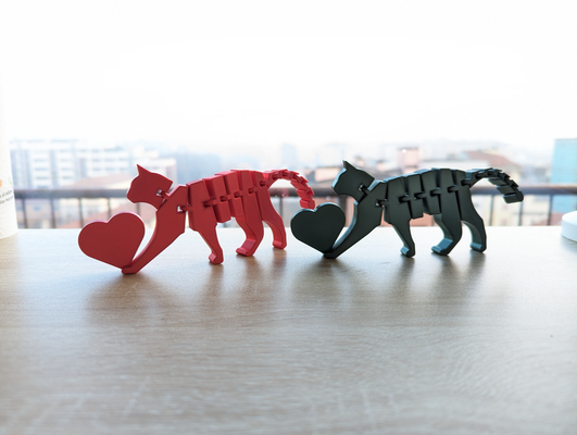 san valentino giorno flessibile gatto stampa in posto makerworld concorso by fiamma arte sculture printinplace regalo 3d print model - Mito3D