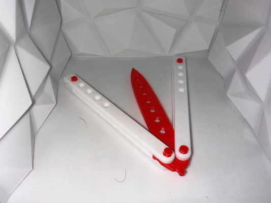 mariposa cuchillo balisong entrenador completamente 3d imprimible remezclado by piraña educación modelos cuchillos agitarse juguete inquieto habilidad 3d print model - Mito3D