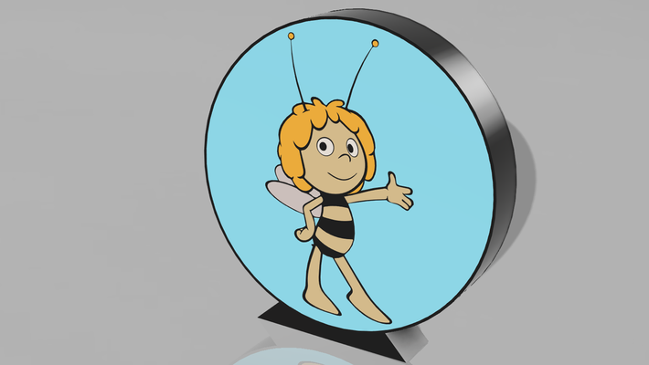 maya lampe ronde by jp3dprint art signs & logos bee l'abeille abeille lamp lampes lightbox 3d print model - Mito3D