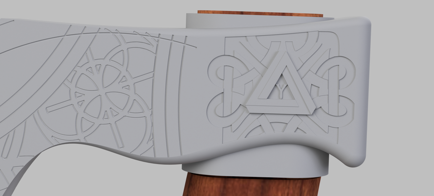 axe viking magnet by paradoxe household decor 3d print model - Mito3D