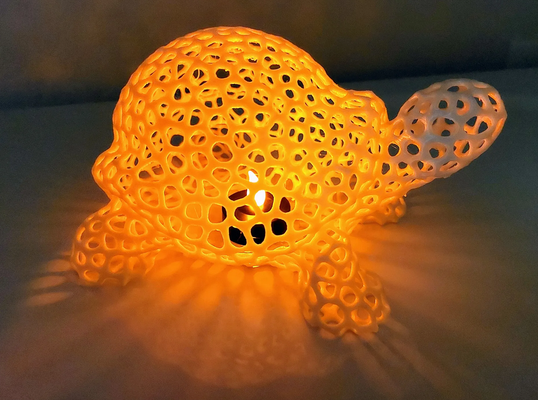 voronoi turtle tea light led schildkr te teelicht remixed by fix3d miniatures animals animal tealight art 3d print model - Mito3D