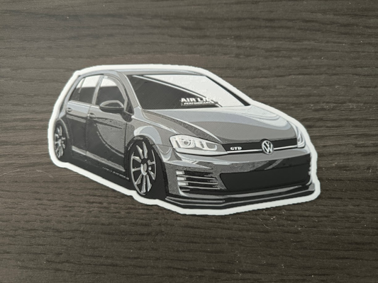 golf mk7 gti gtd hueforge by hunterabcz art 2d vehicle vw volkswagen car 3d print model - Mito3D