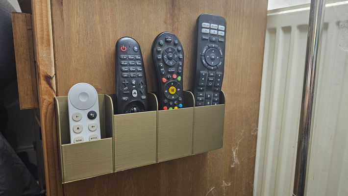 wall mountable 4 remote control holder remixed by ninja tools organizers caddy chromecast bose 3d print model - Mito3D