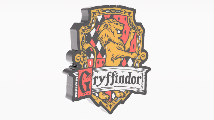 gryffindor caja ligera harry alfarero by valeria momo mattia arte modelos hogwarts gryffindor slytherin corvonero tassorosso espejismo mago magia decoración colgar pared ornamento ams potterhead silenciosamente 3d print model - Mito3D