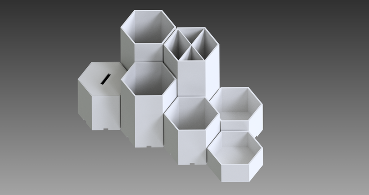 modulaire connectable stylo outil titulaire soutien atelier bureau by étudiants loisir diy boîte organisateur secret 3d print model - Mito3D