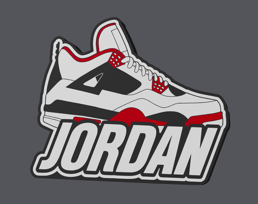 jordânia 4 conduziu luz caixa by danielhawker03 arte sinais logotipos led jordan4 air jordan nike noturna luzes noturnas luminária lâmpada nikeair niquelologista 3d print model - Mito3D