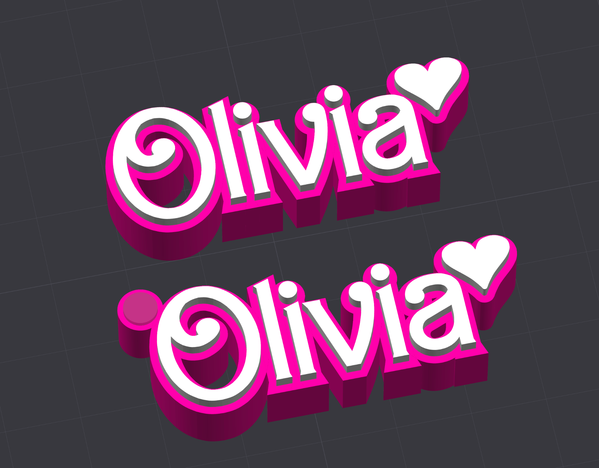 olivia placa nombre llavero by carlo gatto arte modelos retro 3D print model - Mito3D