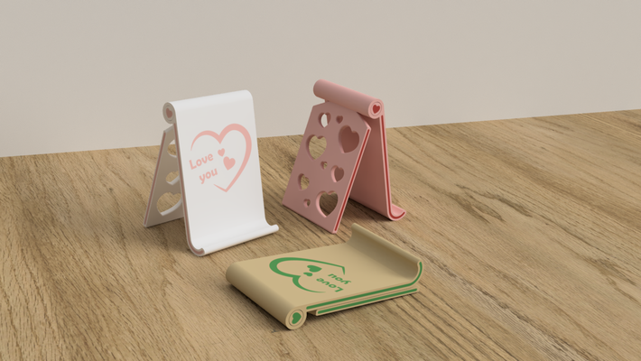 phone stand love by hg design household office accessiories valentines valentinesday 3d print model - Mito3D