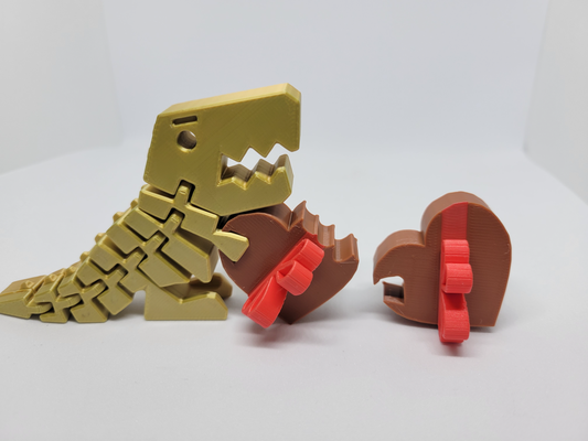 flessibile rex cioccolato scatola remixato by moonrakerone giocattoli giochi rexy flettere cioccolatini san valentino 3d print model - Mito3D