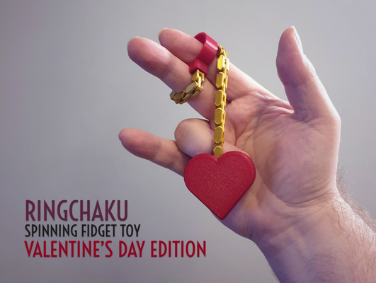 ringchaku filatura agitarsi giocattolo san valentino giorno edizione by jaatinen3d giocattoli giochi filatore nunchuck nunchaku gioco catena stampa in posto print place printinplace ninja samurai 3d print model - Mito3D