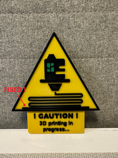 printing in progress sign by goodlucker art signs & logos bambu lab logo 3d warning 3d print model - Mito3D