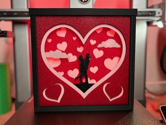 valentin ombre boîte no ams nécessaire by vieux 3d art modèles l'amour shadowbox 3d print model - Mito3D