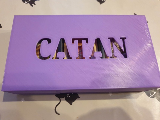 catan cards cover - couvercle pour le rangement de cartes by minivanbuzz toys & games board box 3d print model - Mito3D