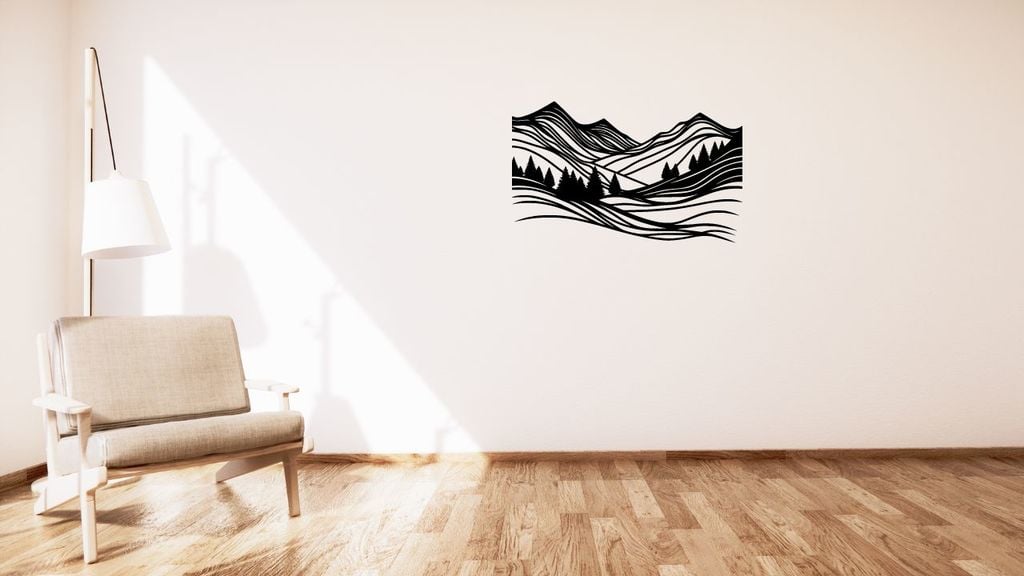 vadi bebek duvar dekorasyon by kutnohormak sanat 2d 2dart 2dwallart 3dart 3dwallart yatak odası dekor orman ev dekoru oturma minimalist dağ dağlar ağaç sanatı duvara monte 3D print model - Mito3D