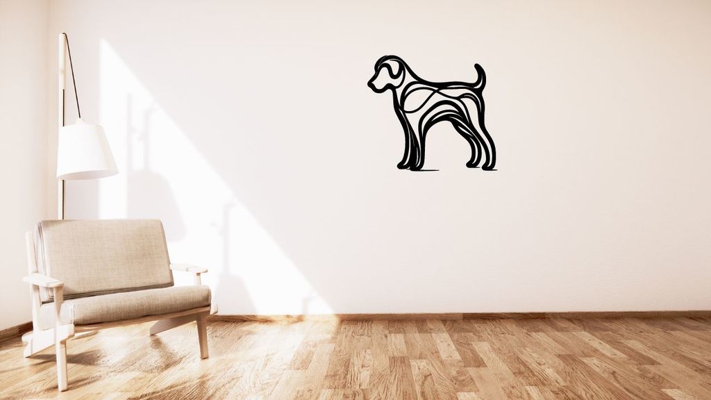 köpek pes duvar dekorasyon by kutnohormak sanat 2d 2dart 2dwallart 3dart 3dwallart yatak odası dekor ev dekoru oturma minimalist yavrusu sanatı duvara monte 3D print model - Mito3D