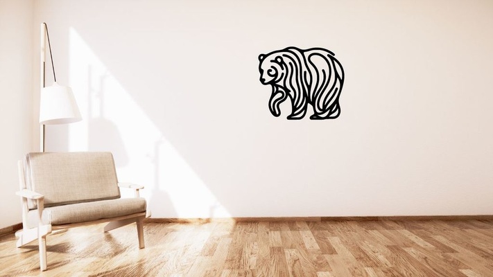 bear medv d wall decoration by kutnohormac art 2d 2dart 2dwallart 3dart 3dwallart bedroom decor home homedecor livingroom minimalist minimalistic wallart wallmount 3d print model - Mito3D