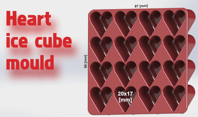 cuore ghiaccio cubo creatore by allegro husek passatempo fai san valentino cubetto modulo muffa forma 3d print model - Mito3D