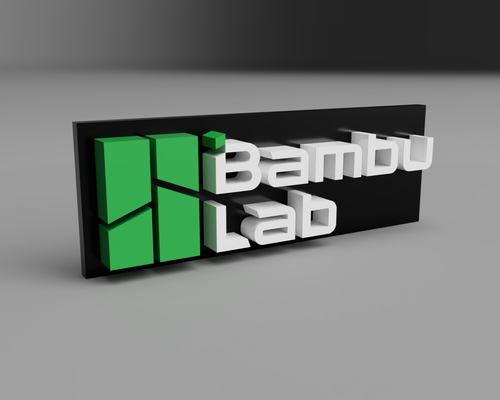 bambu laboratorio logo 3d rettangolo by 3dacores arte segni loghi stampa stampa 3d print model - Mito3D